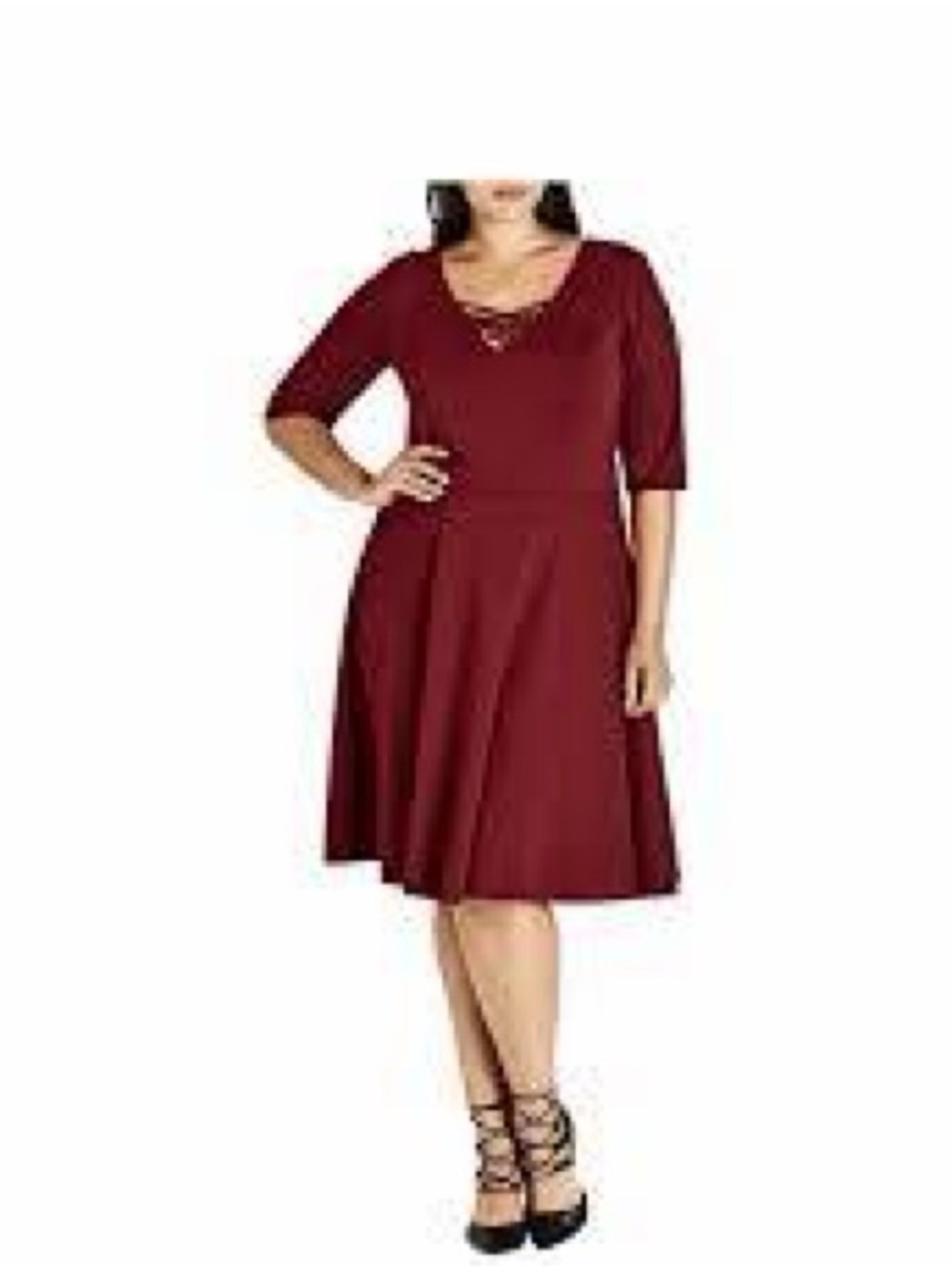 NWT City Chic Ruby Red Front Skater Plus Size Dress